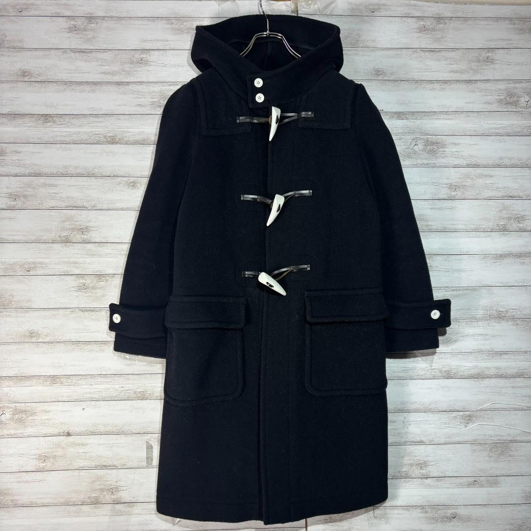 HYKE ハイク ダッフルコート ロング トグル 白 ブラック サイズ2