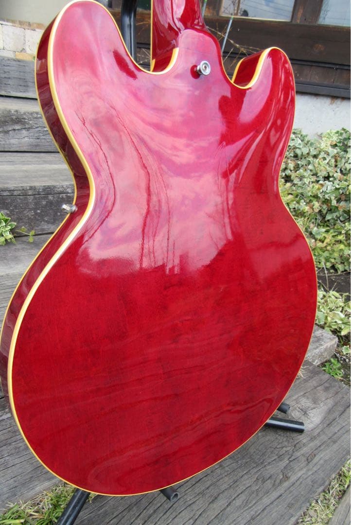 Navigator エレキギター 赤 セミアコ バーズアイ - メルカリ
