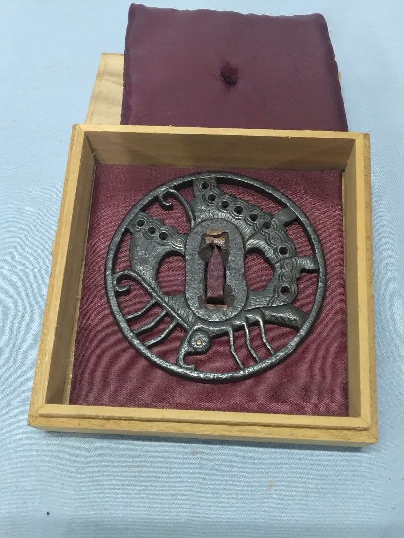 鉄鍔 鐔 刀装具 透かし鐔 刀鐔 江戸時代 文鎮 ペーパーウェイト - メルカリ