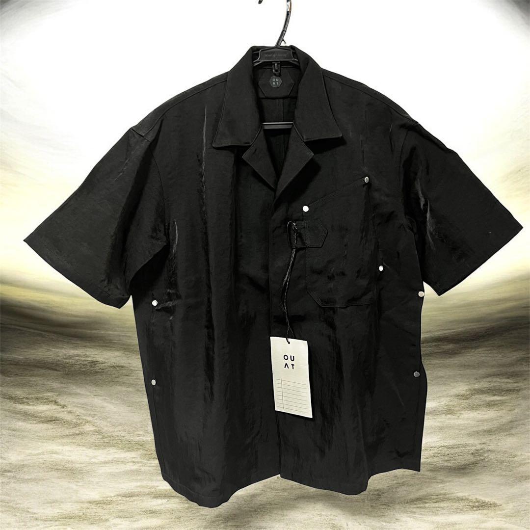 OUAT ワークシャツ 黒 O008004SH ナイロン 半袖 3 美品 OUAT(オーユーエーティー) / 23ss/Nylon Twill Work Shirt/半袖シャツ
