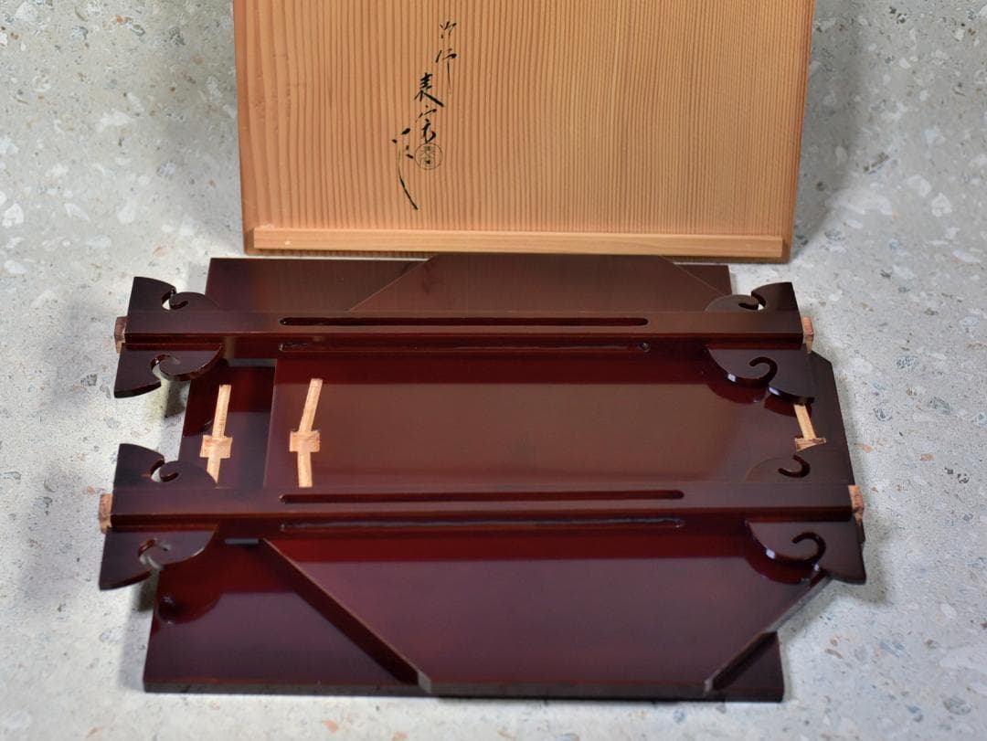 塗師表寛作 寿棚組立式【極上品】飾り棚 お茶道具／共箱