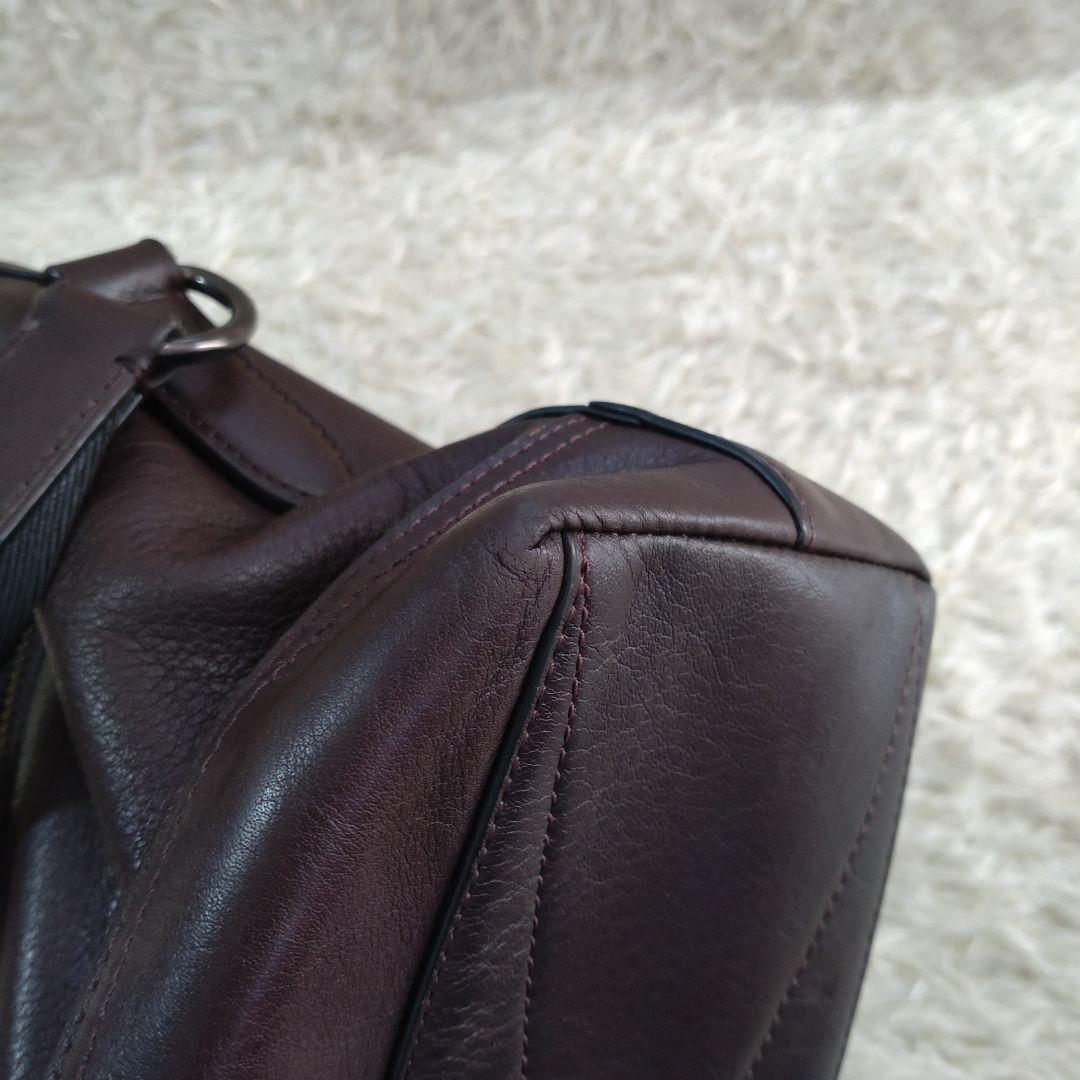 COACH 2wayレザーダークブラウンメッセンジャーバック 37954の通販はau