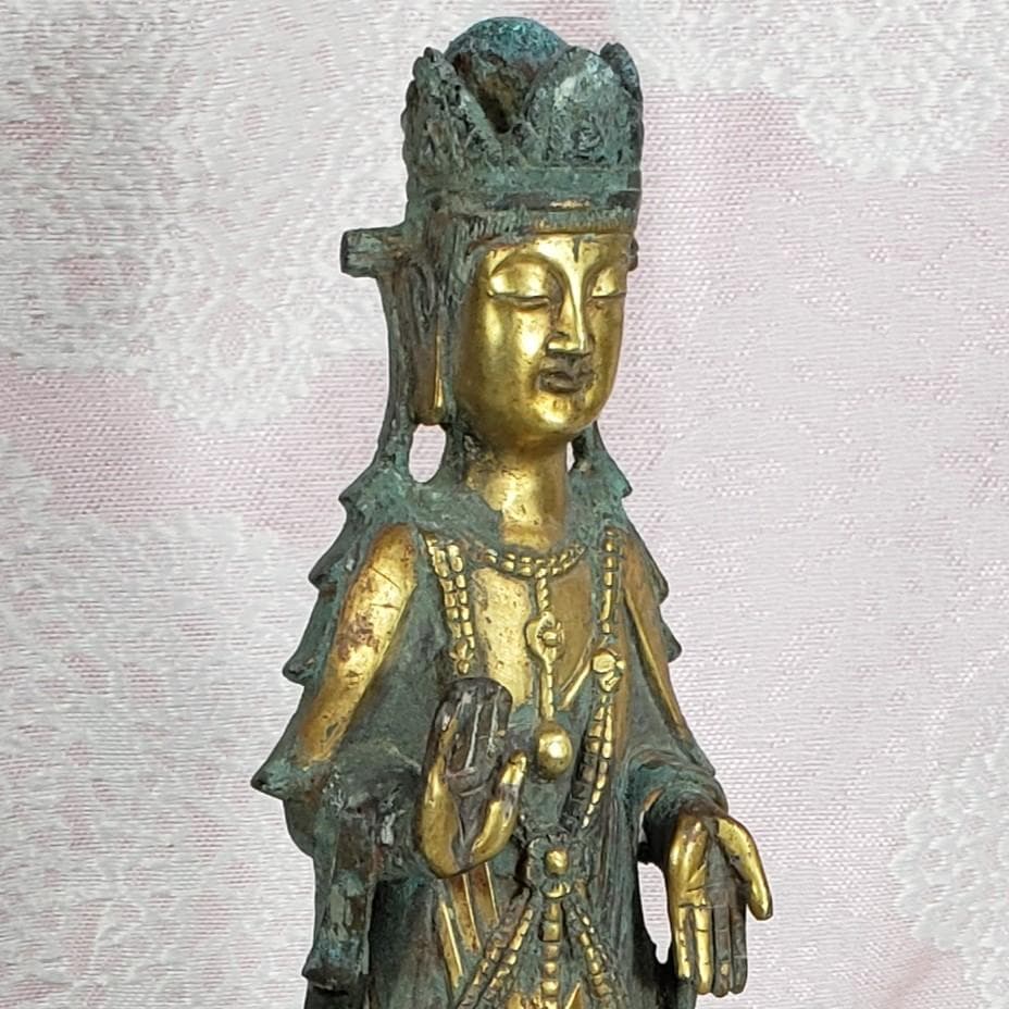 百済仏】◇百済金銅観音菩薩立像 仏像◇検）新羅仏 白鳳仏 空海 飛鳥仏