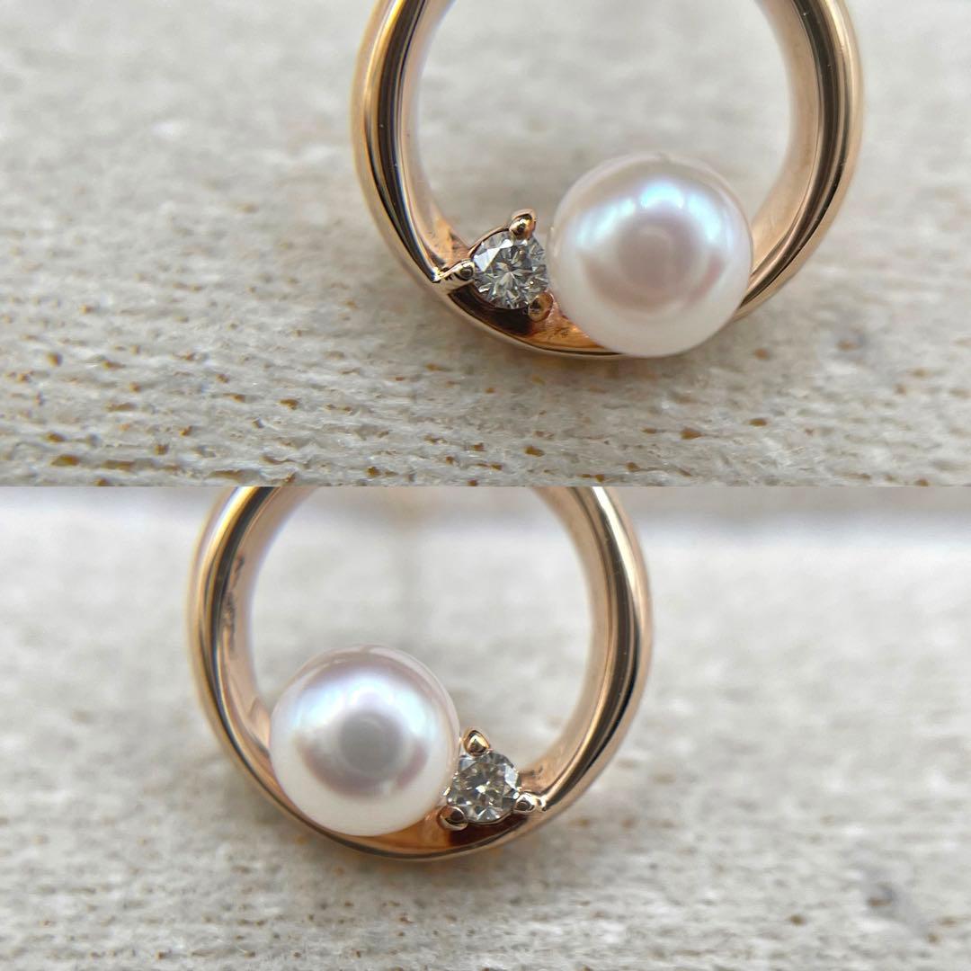 専用JA150★高級 あこや真珠3mm〜3.5mm ダイヤ K18PGピアス鑑付