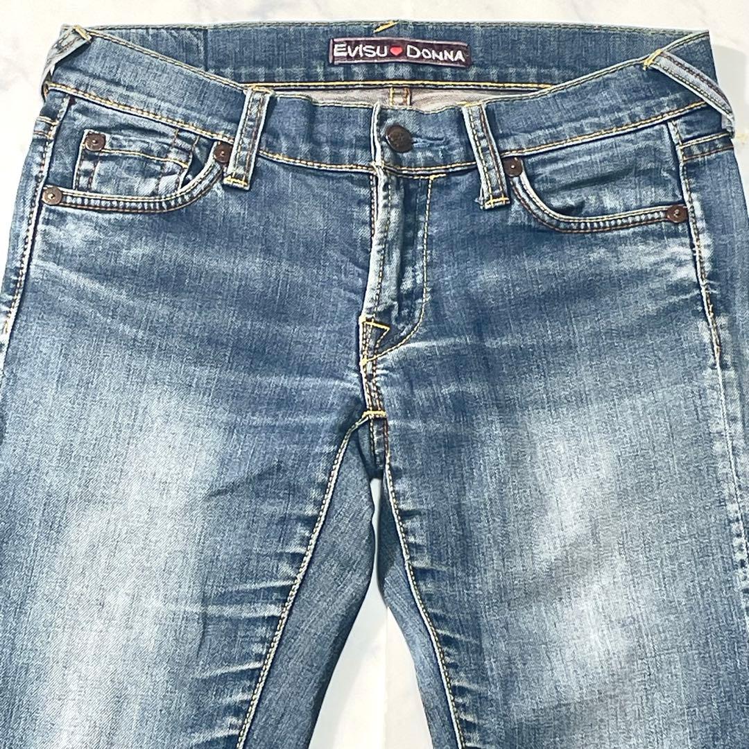 EVISU 刺繍ロゴ カモメ ハート ストレートデニムパンツ 恵比寿 25