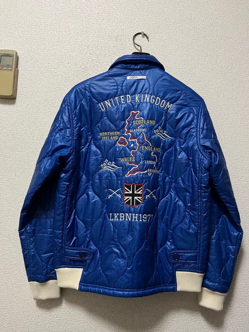 ネイバーフッド　スーベニアジャケット　/M　青　刺繍　ワッペン　中綿キルティング NEIGHBORHOOD ネイバーフッド 22AW刺繍サベージスーベニアジャケット