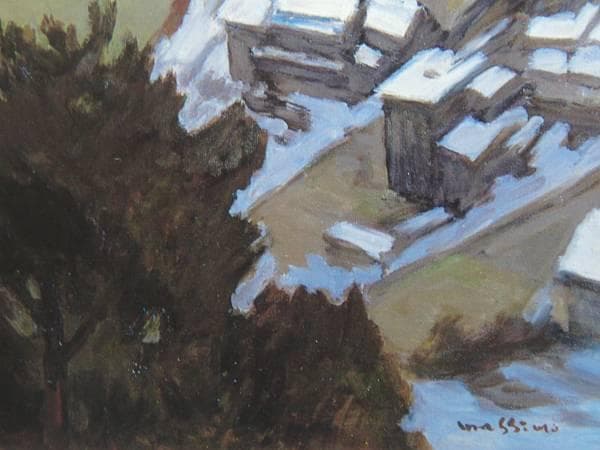 真下慶治、【左沢の最上川】、希少な大判額装用画集より、美品、日本人