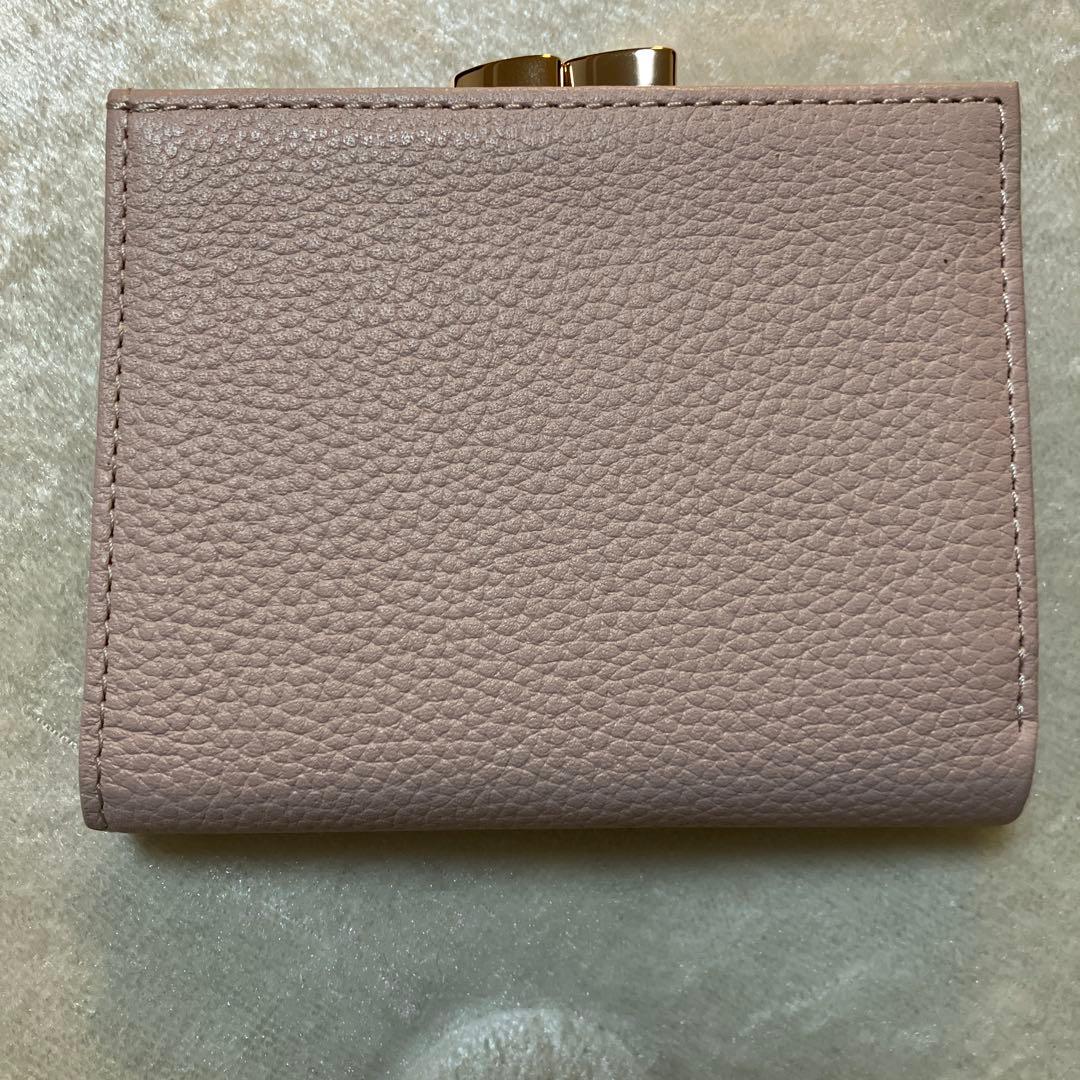 皇居 財布 二つ折り がま口 ピンクベージュ 菊の御紋入 皇居折り財布