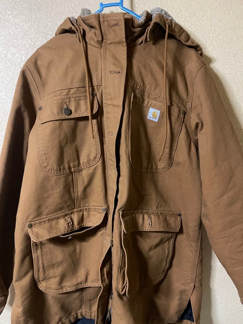 Carhartt フード付きジャケット ブラウン - メルカリ