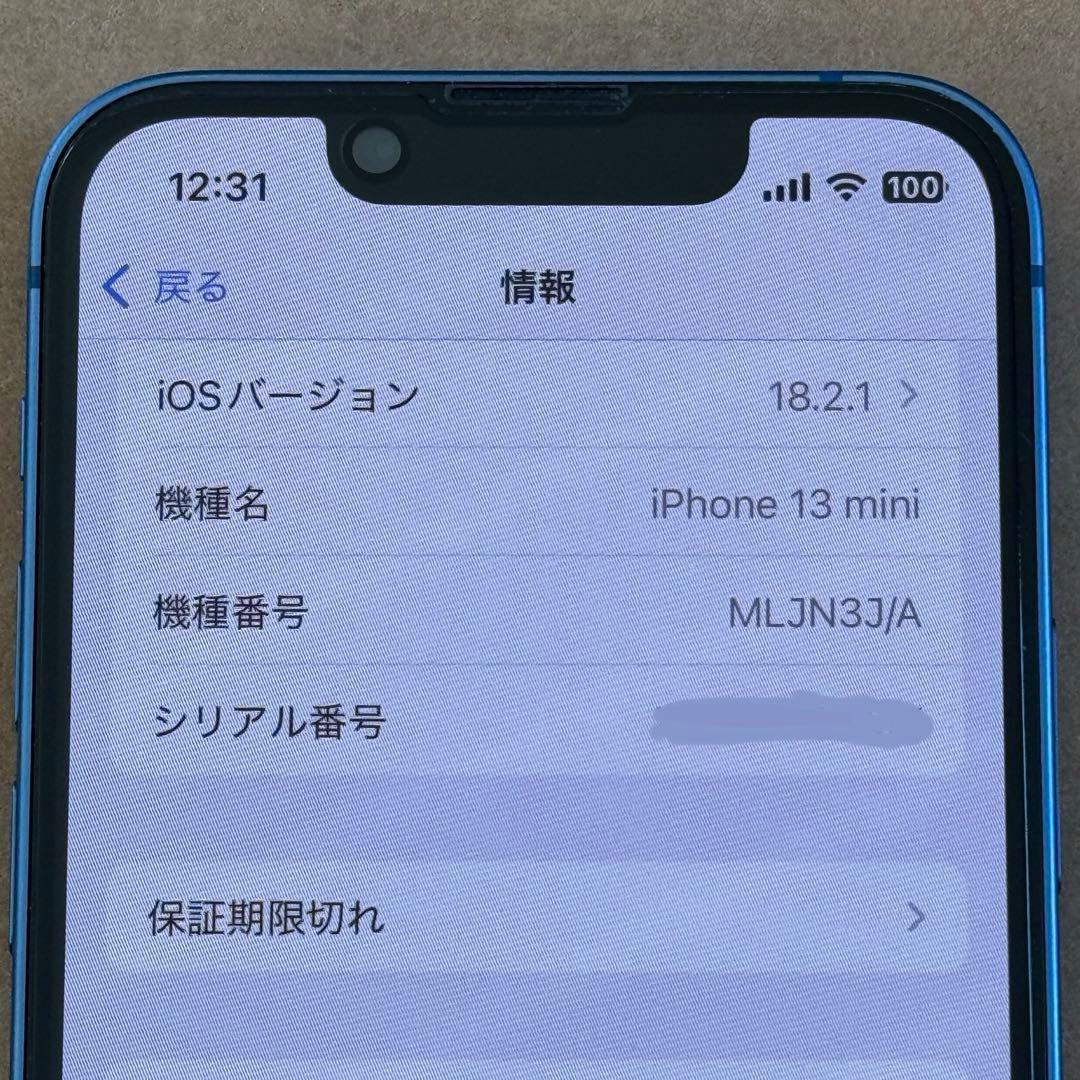 iPhone13mini/258GB/ブルー/バッテリ87%/美品