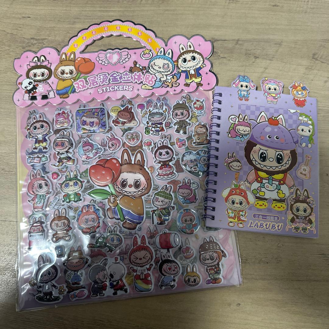 可愛いキャラクターシールとノートセット - メルカリ