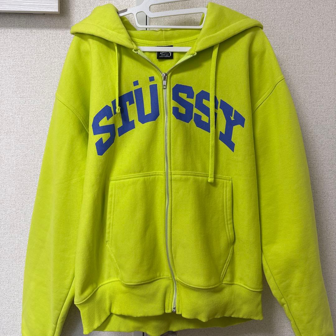 STUSSY イエロー ジップアップパーカー サイズL 中古・古着通販】stussy (ステューシー) Basic Zip Hoodジップパーカー