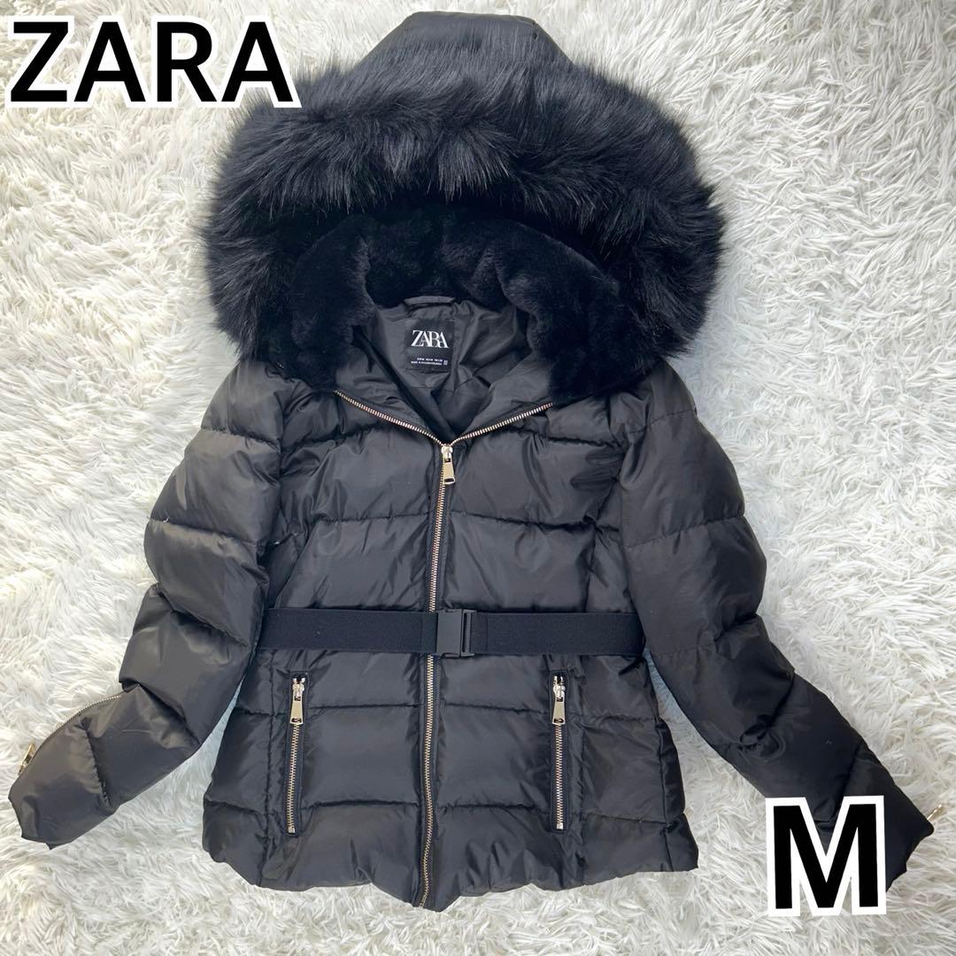 ✨美品✨ ZARA ダウンジャケット ベルト付き ファー取外し可能 - メルカリ