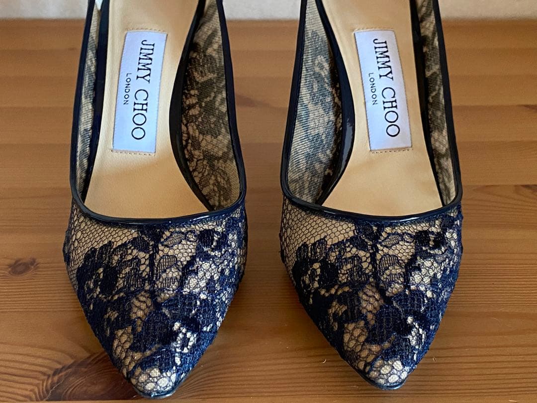 お値下げ 美品 ジミーチュウ レースパンプス - メルカリ
