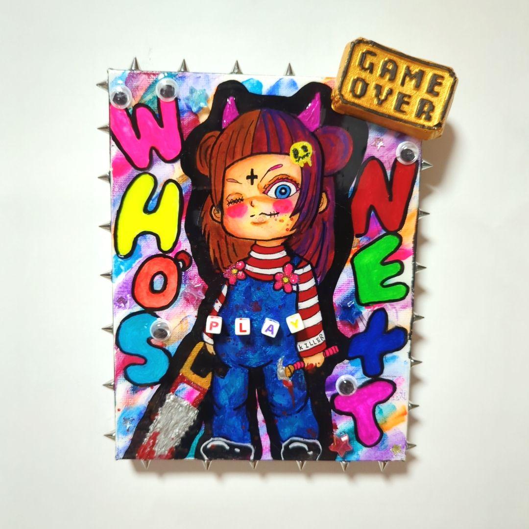 【一点物イラストアート】Who's next【F0号】現代アート,レジン 一点物イラストアート】Who's next【F0号】現代アート,レジン 一点物