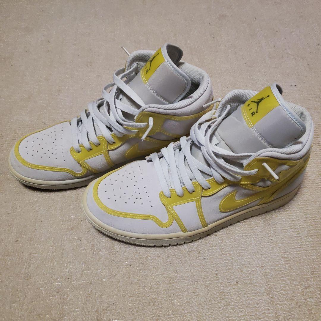 Nike Air Jordan 1 ホワイト/イエロー - メルカリ