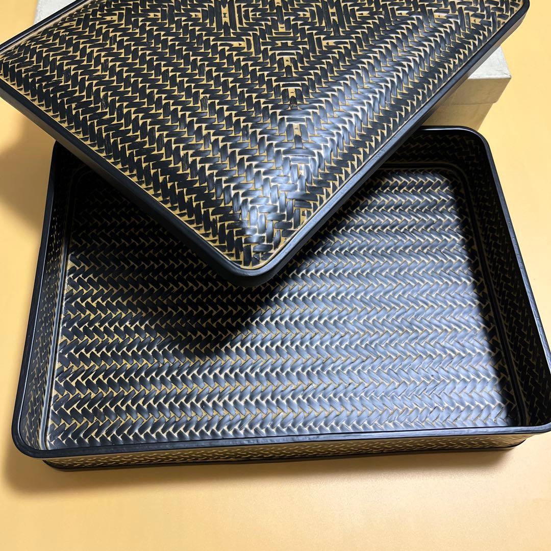 未使用長期保管品 井上らんたい漆器 籃胎漆器 真竹 久留米特産漆器