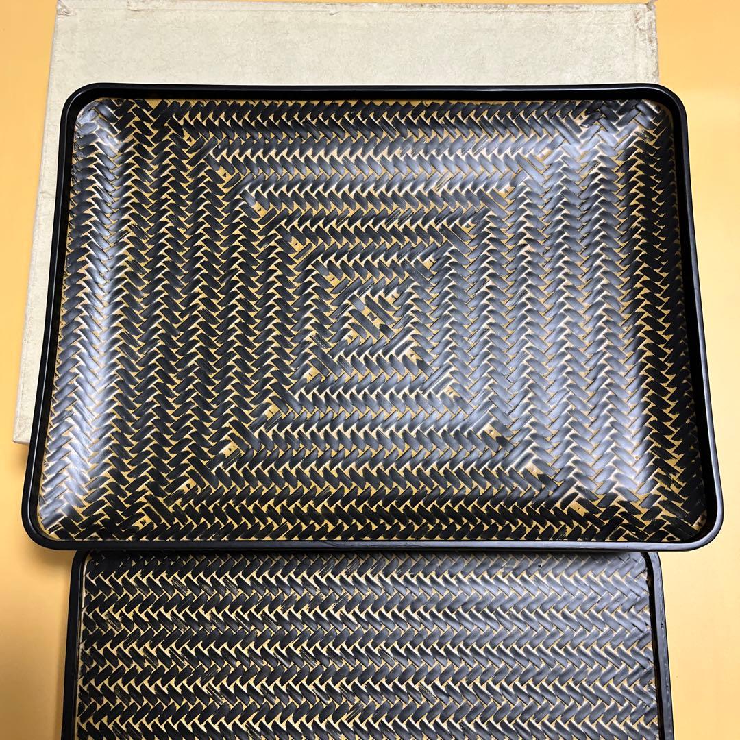 未使用長期保管品 井上らんたい漆器 籃胎漆器 真竹 久留米特産漆器