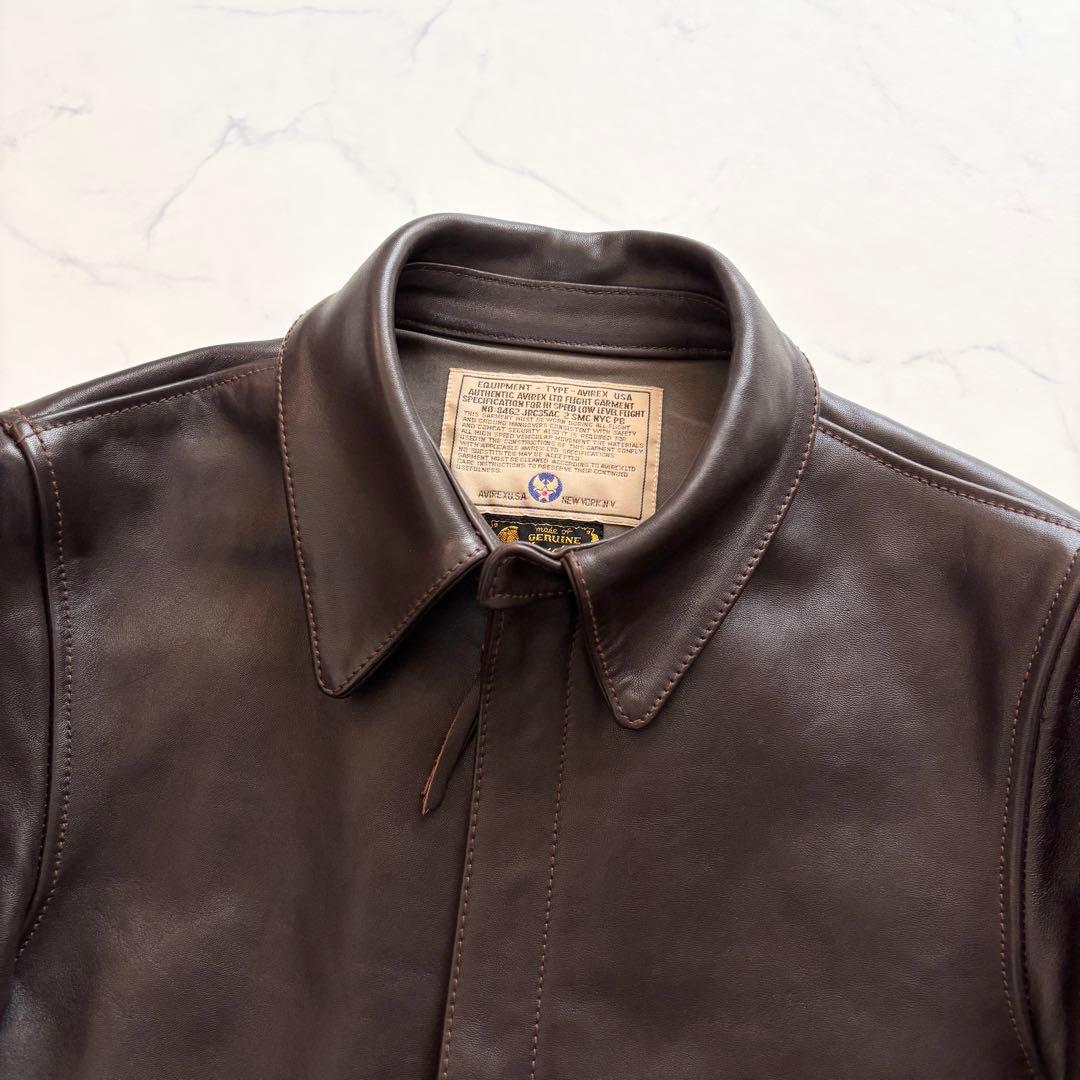 美品 アヴィレックス エクスプローラージャケット ホースハイド