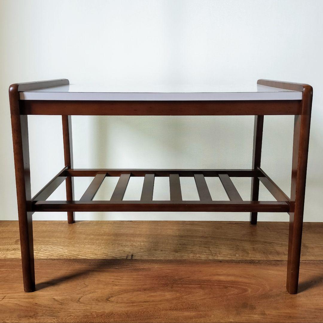 オールドカリモク コーヒーテーブル サイドテーブル 白天板 木製