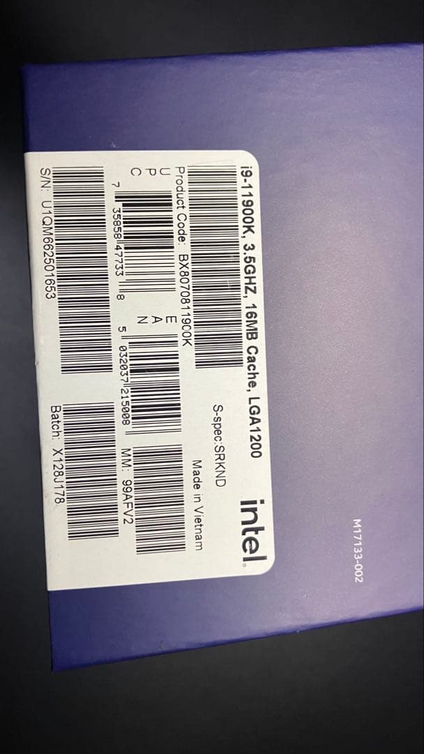 Intel Core i9-11900K CPU 動作確認済み