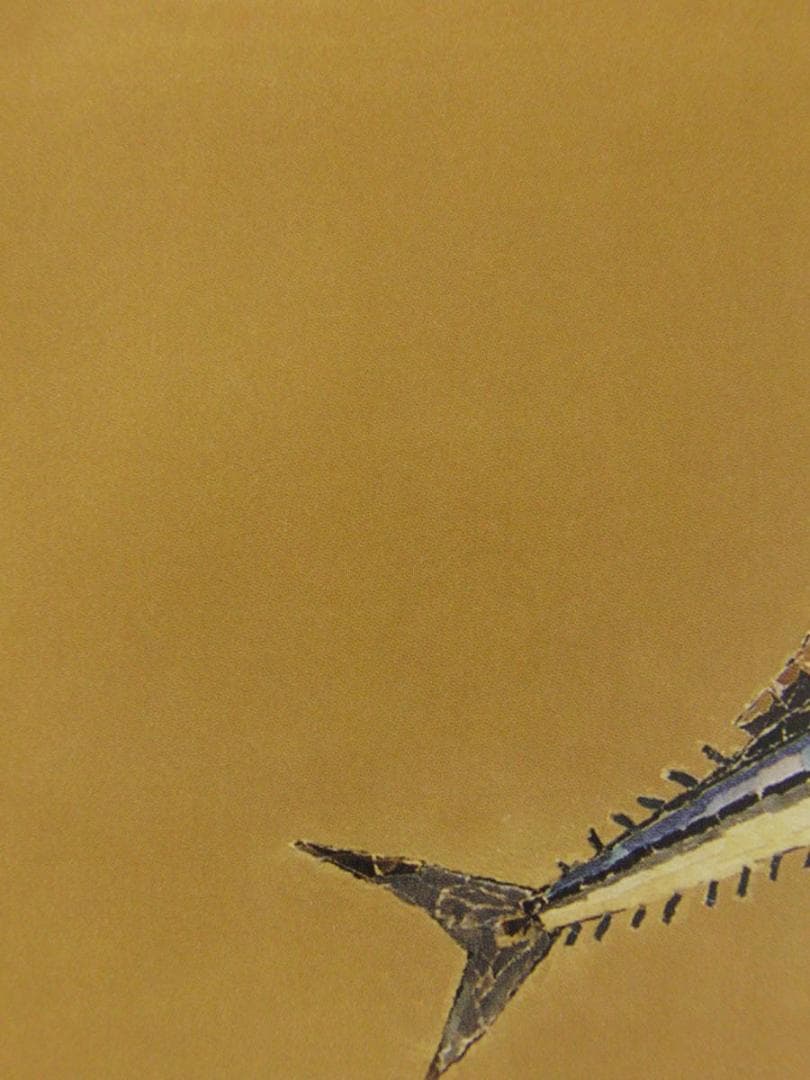 山下清、【秋刀魚】、希少な額装用画集より、美品、日本人画家、新品