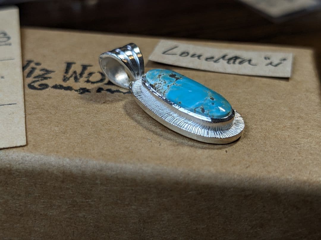 彫金 ネックレス モダンネイティブ ターコイズ 98