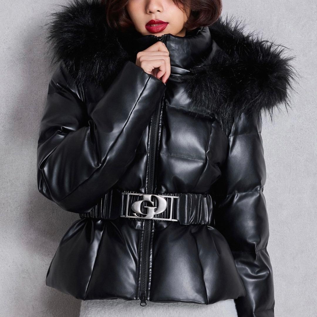 ゆゆ様専用ページ】GYDA ベルト付きフェイクレザーショートダウン