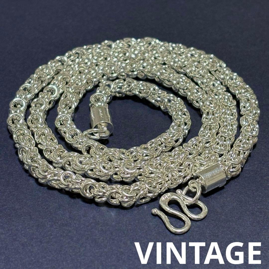 US輸入 ドラゴンチェーンネックレス ヴィンテージ チベット 999刻印