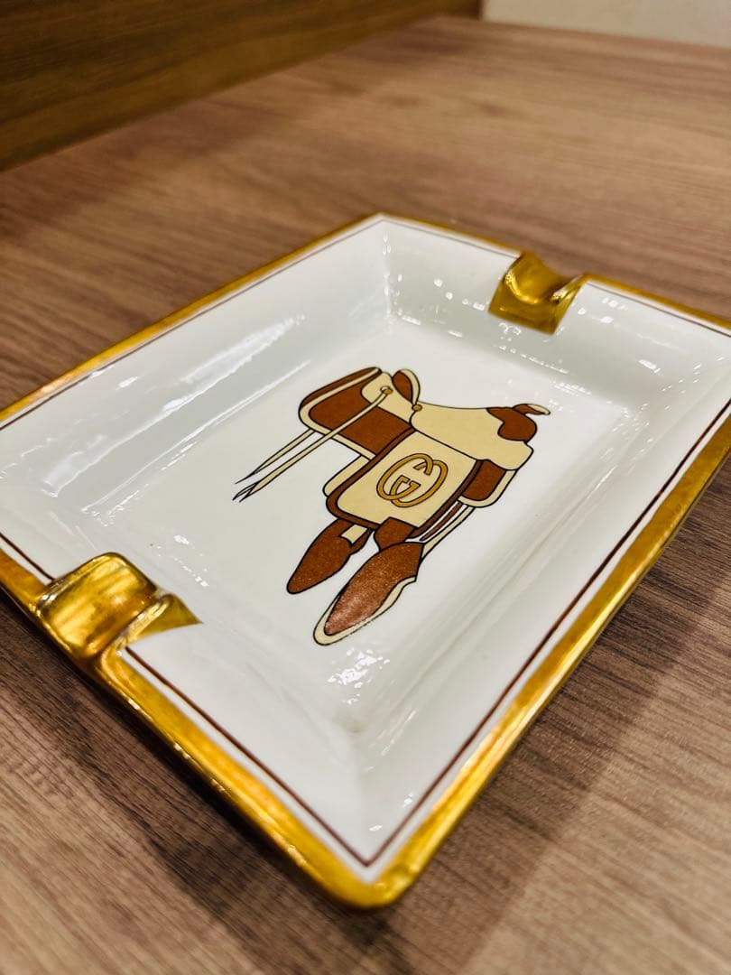 グッチ　灰皿 GUCCI - GUCCI グッチ 灰皿 アッシュトレイ 小物入れ GG イタリア製