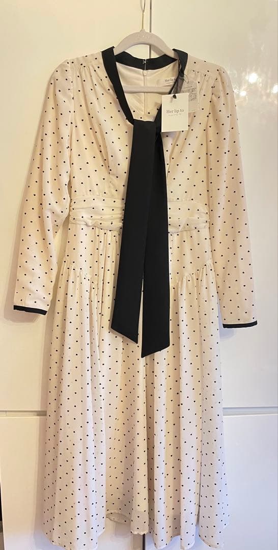 herlipto Heart Dot Bow Tie Chiffon Dress - メルカリ