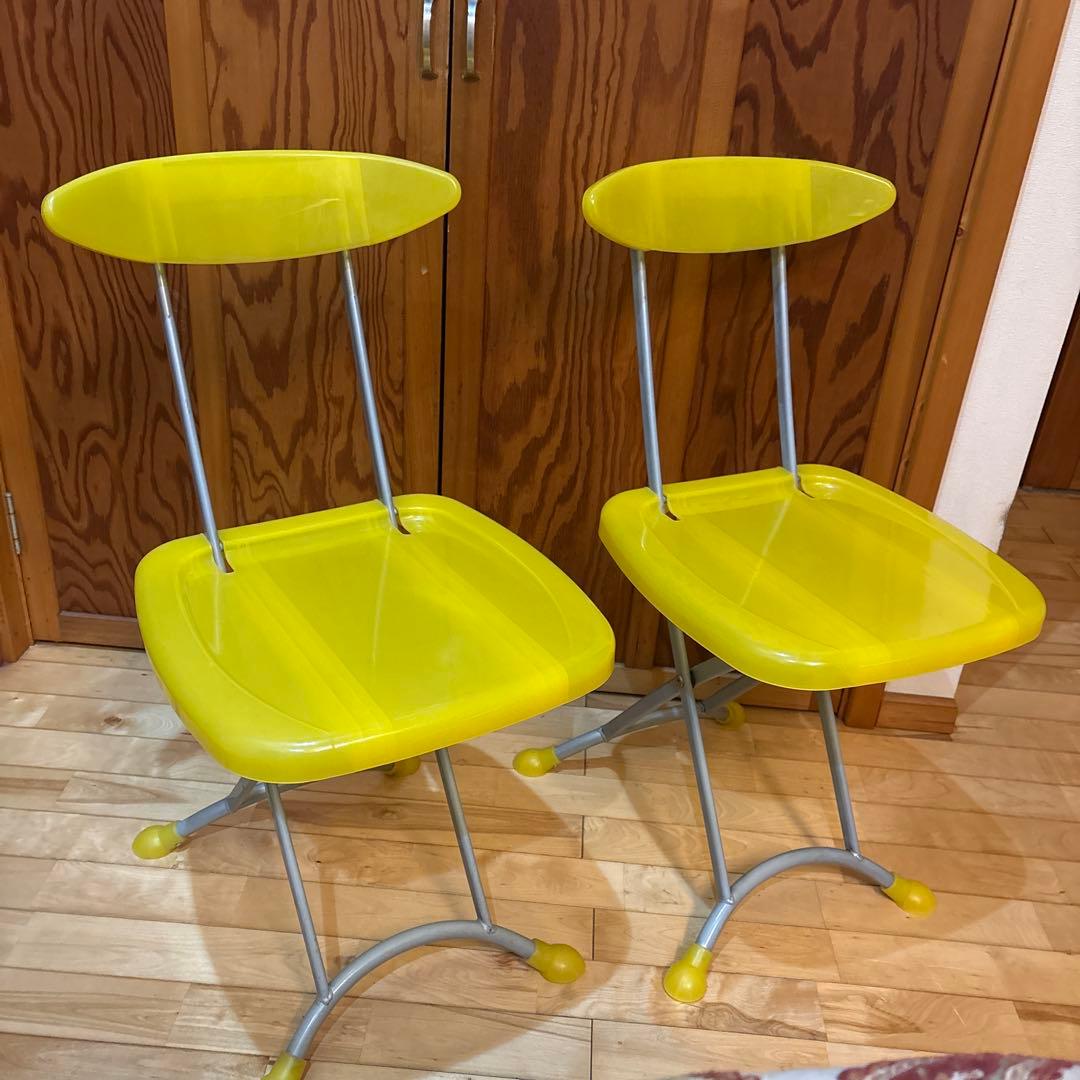 ポストモダン 90's 00's 折り畳み チェア レトロポップ 椅子 クリア