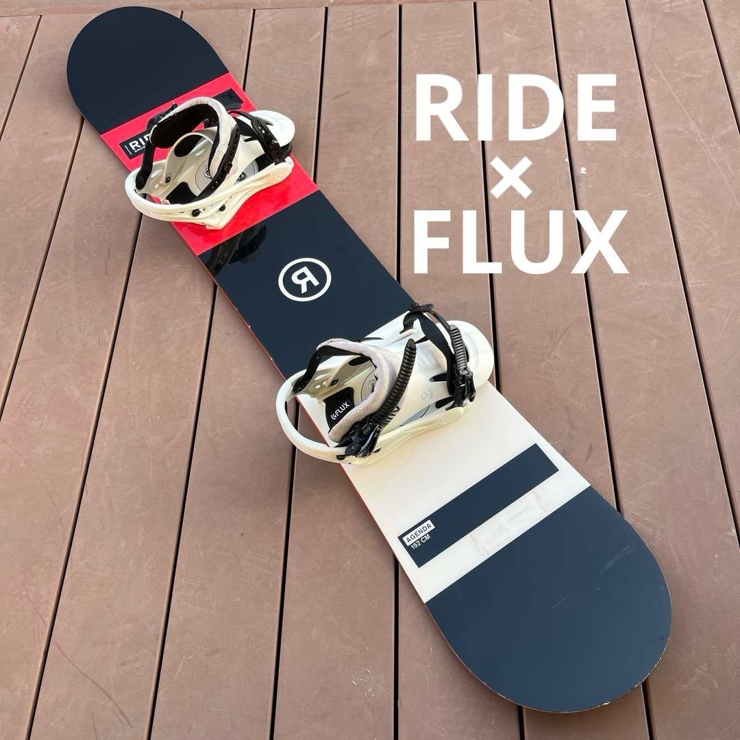 RIDE AGENDA スノーボード 152㎝　FLUX バインディング RIDE (ライド) スノーボード 152cm ブラック 2x4 キャンバー AGENDA