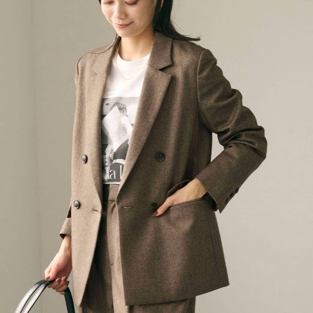 未使用green label relaxingホームスパン ダブル ジャケット ホームスパン ダブル ジャケット ストレッチ