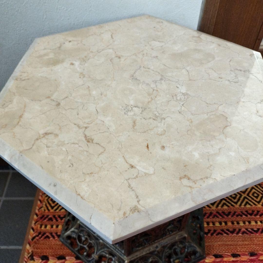 ✿3/18迄限定出品！中古/重量感のある彫刻レリーフ・大理石天板の六