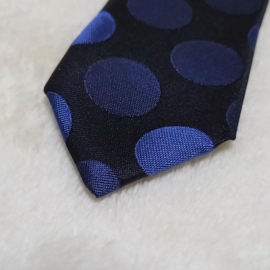 極美品□コムデギャルソンオムドゥ ネクタイ ドット 水玉 ブルー系