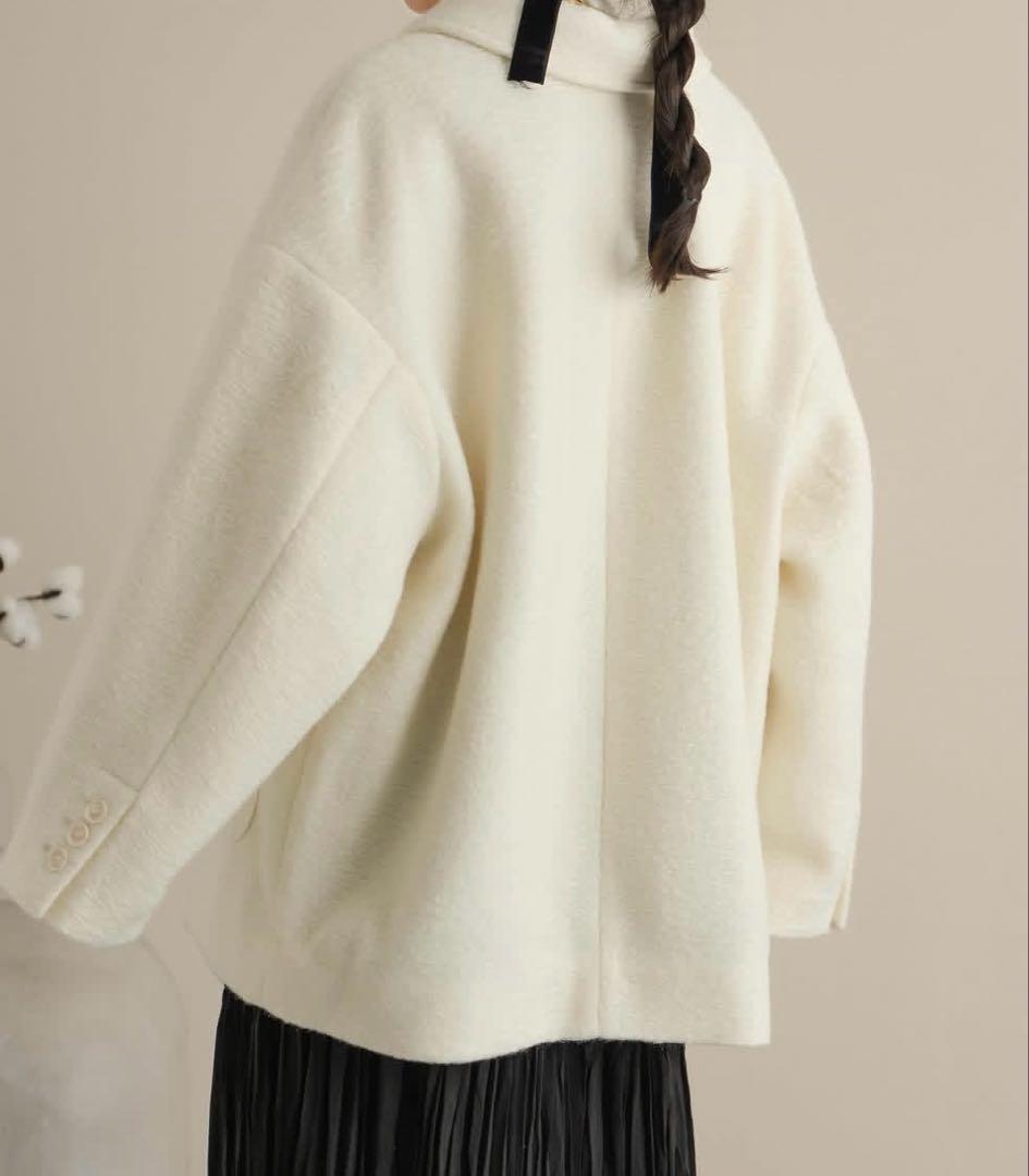 hinari ステンカラーシャギーミドルコート - メルカリ