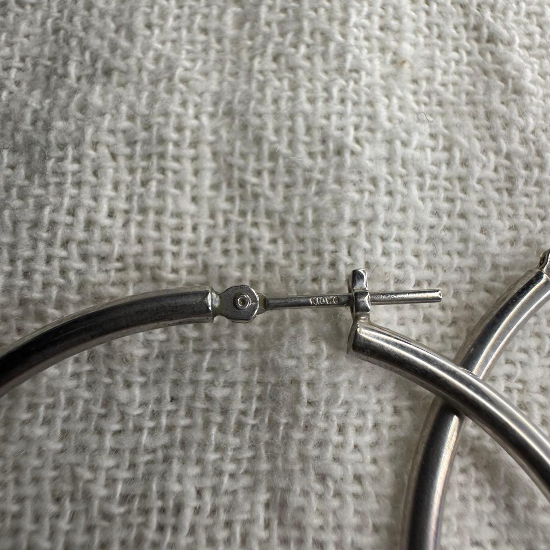 TSUTSUMI K10WGホワイトゴールド フープピアス 刻印あり - メルカリ