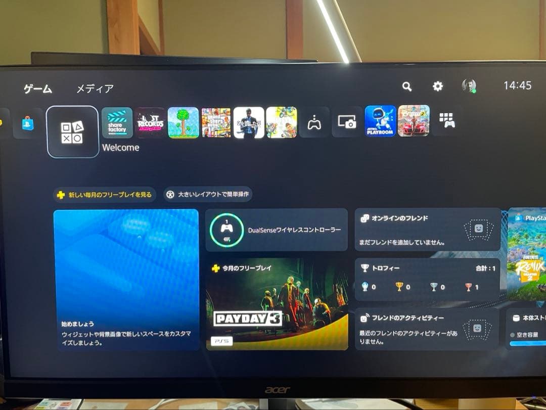 ACER モニター　QG271 27インチ