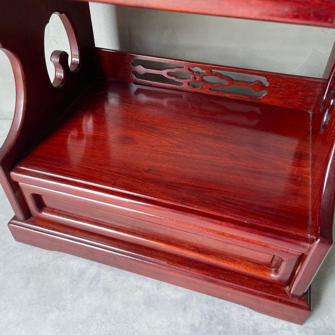 カリモク 唐木家具 和風 電話台 抽斗 引き出し付き サイドボード 小型