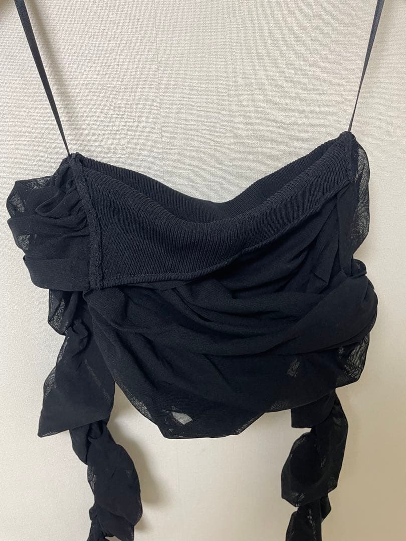 THE TOE Anthurium Tulle Tops ブラック S