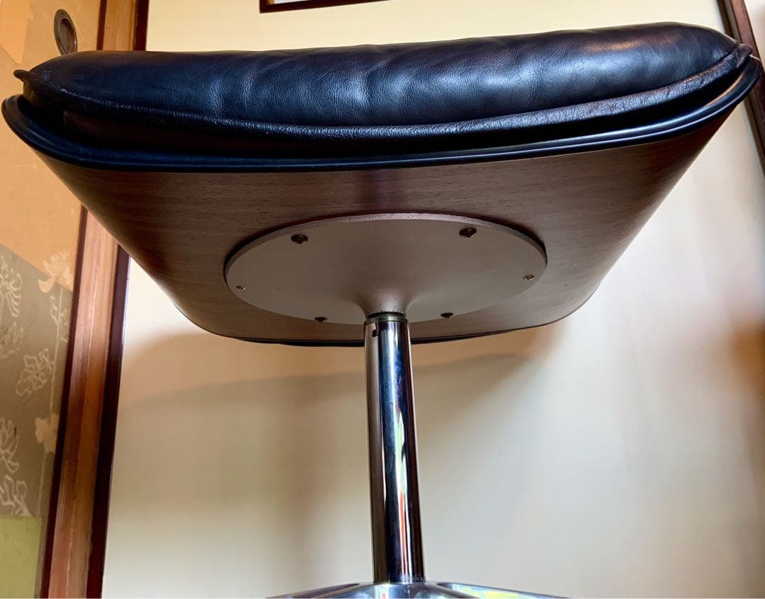 J*様 ヴィンテージ 黒革×木目調のスツール 椅子•チェア 1960s ハーマン