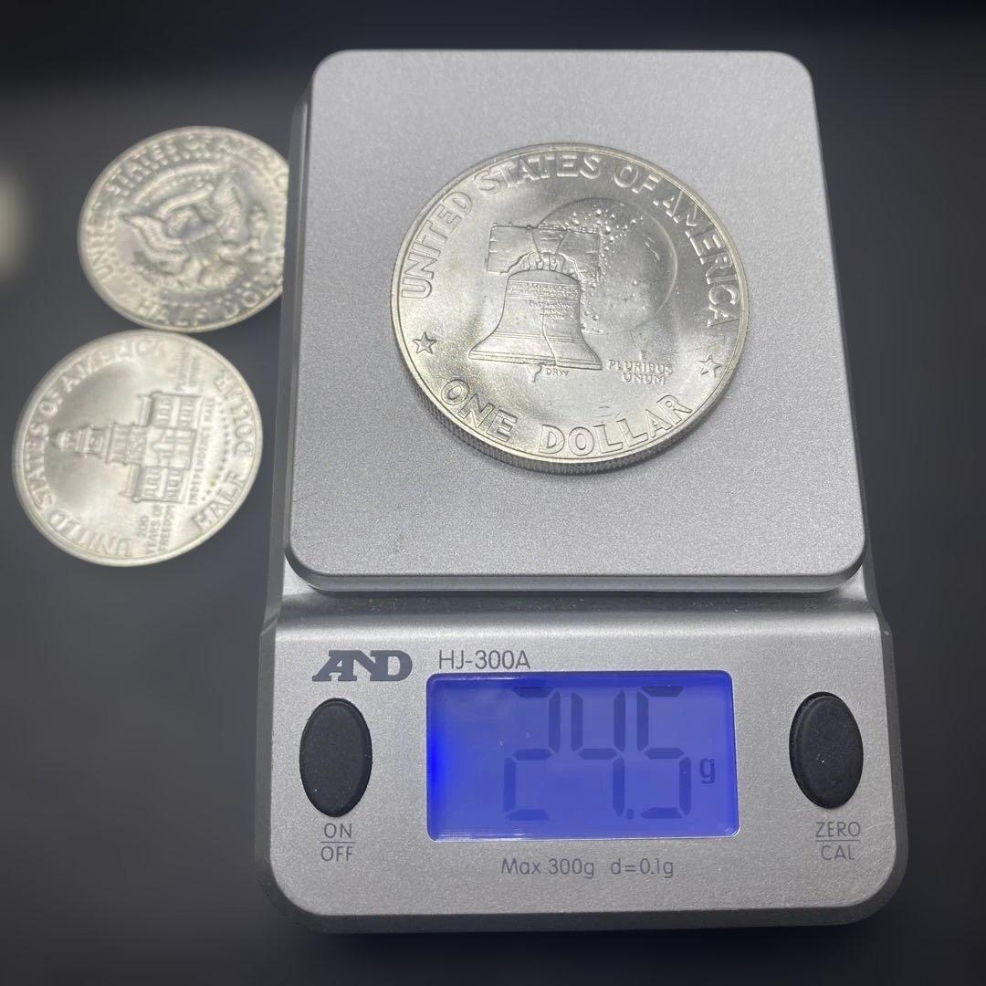 軽*剛様 ケネディハーフダラー銀貨4枚・アメリカ建国200年銀貨1枚