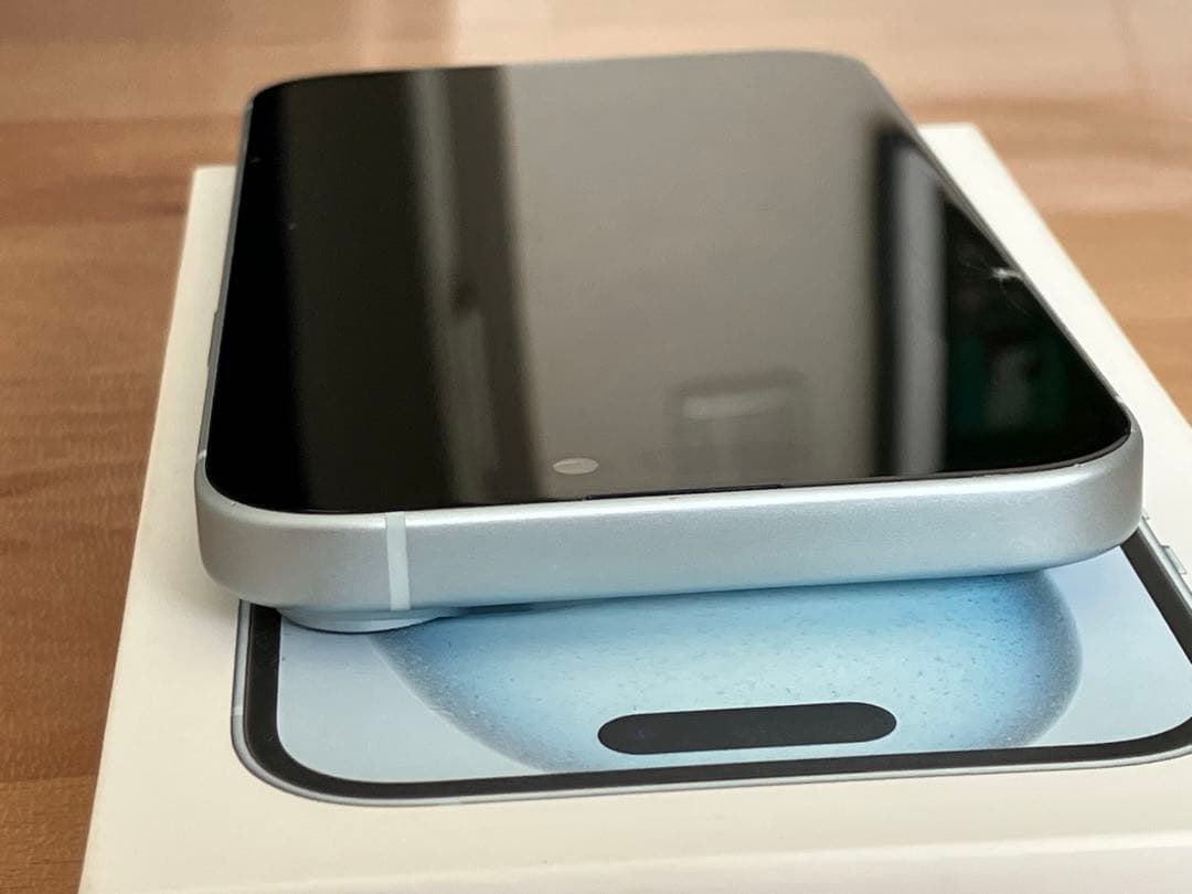画面割れ iPhone15 本体 青 128GB iPhone 15 Apple