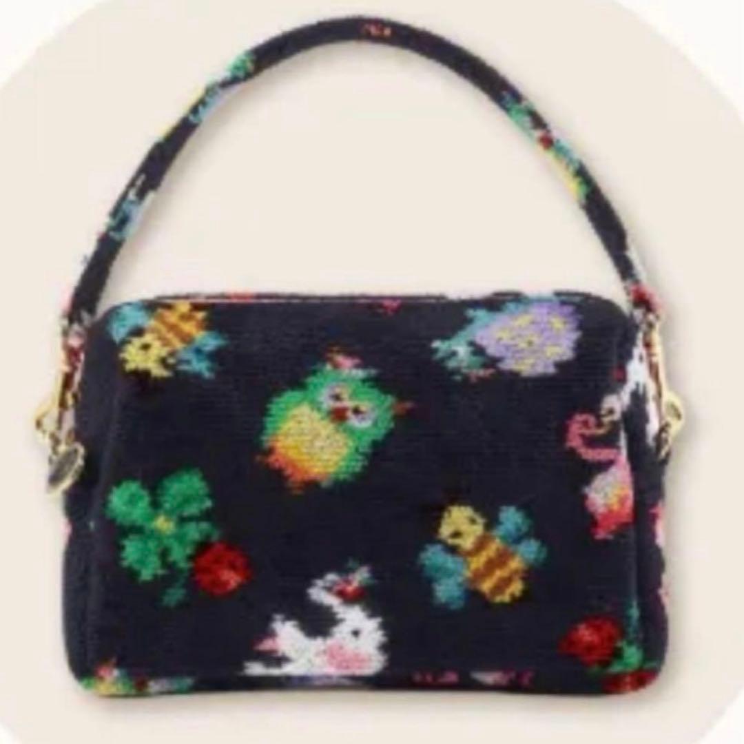 FEILER×神崎恵コラボ ファンキーフォーチュン 手付きポーチ ネイビー