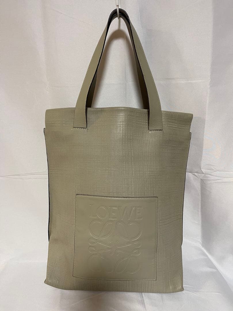 LOEWE アナグラム　トートバッグ 肩掛け クレージュ レザー LOEWE（ロエベ） トートバッグ ANAGRAM TOTE SMALL アナグラム
