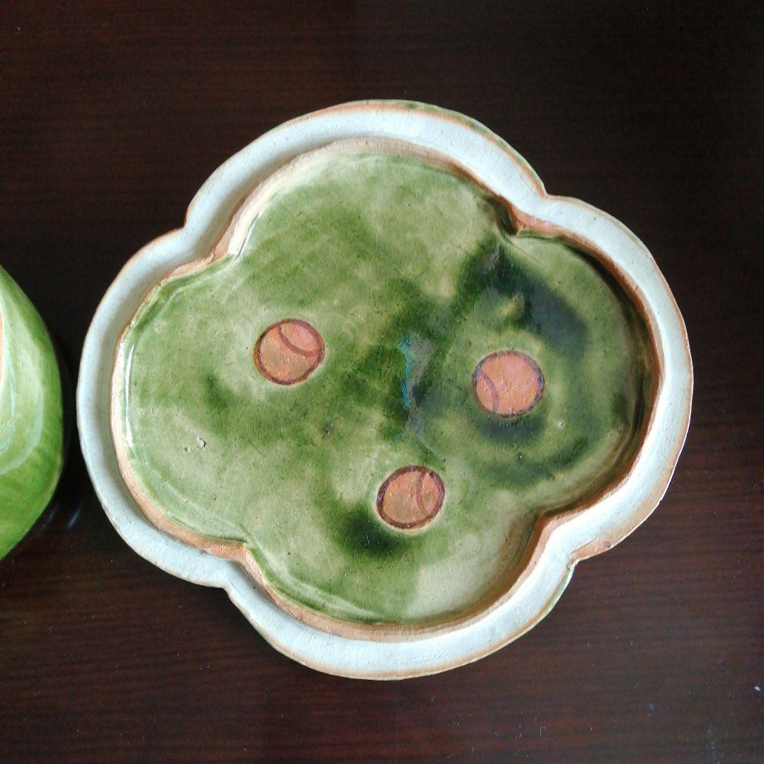 瀬戸焼 加藤作助 織部木売形蓋付菓子鉢 20cm 大正〜昭和初期 - メルカリ