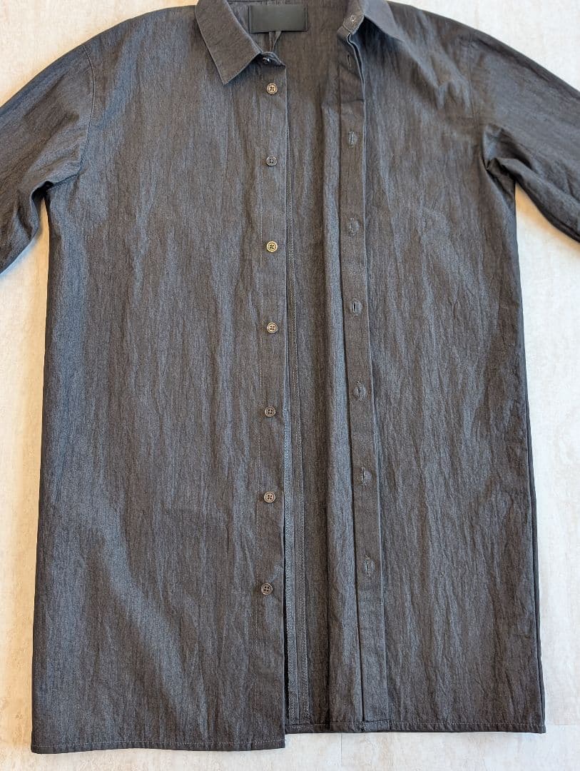 pryground｜シュウト｜Textured Crease Shirt｜黒