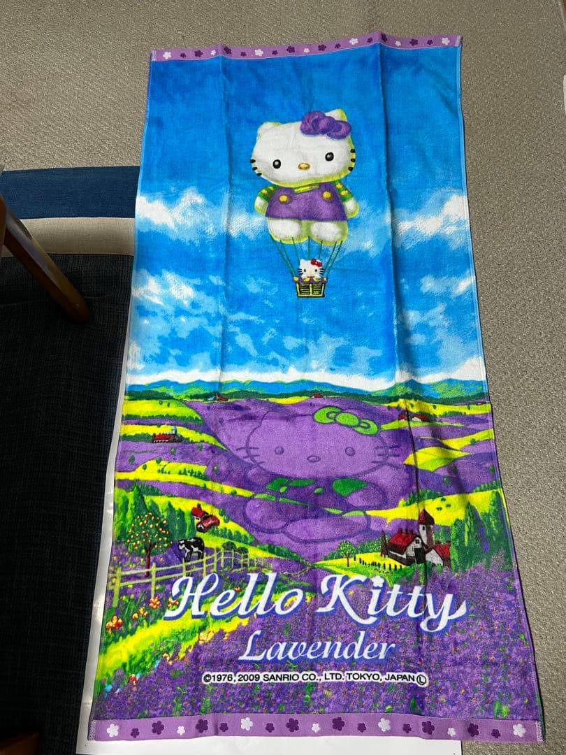 北海道限定キティバスタオル、ラベンダー 楽天市場】北海道限定 はろうきてぃ ラベンダー 09 和柄キティ