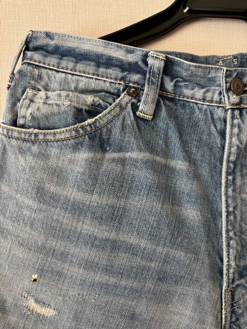 1/31まで価格】 45R 再び ライ麦デニム クロスビー5 ハッチとお花刺繍